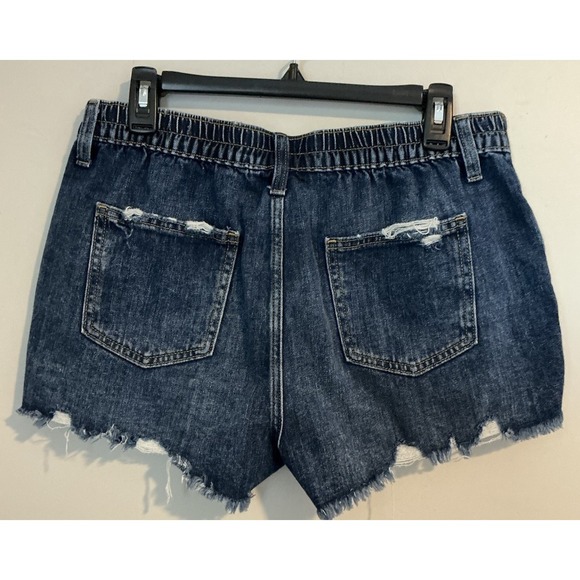 Aerie Daydream Distressed Cut Off Raw Hem Side Slit Denim Shorts Medium - Picture 6 of 11